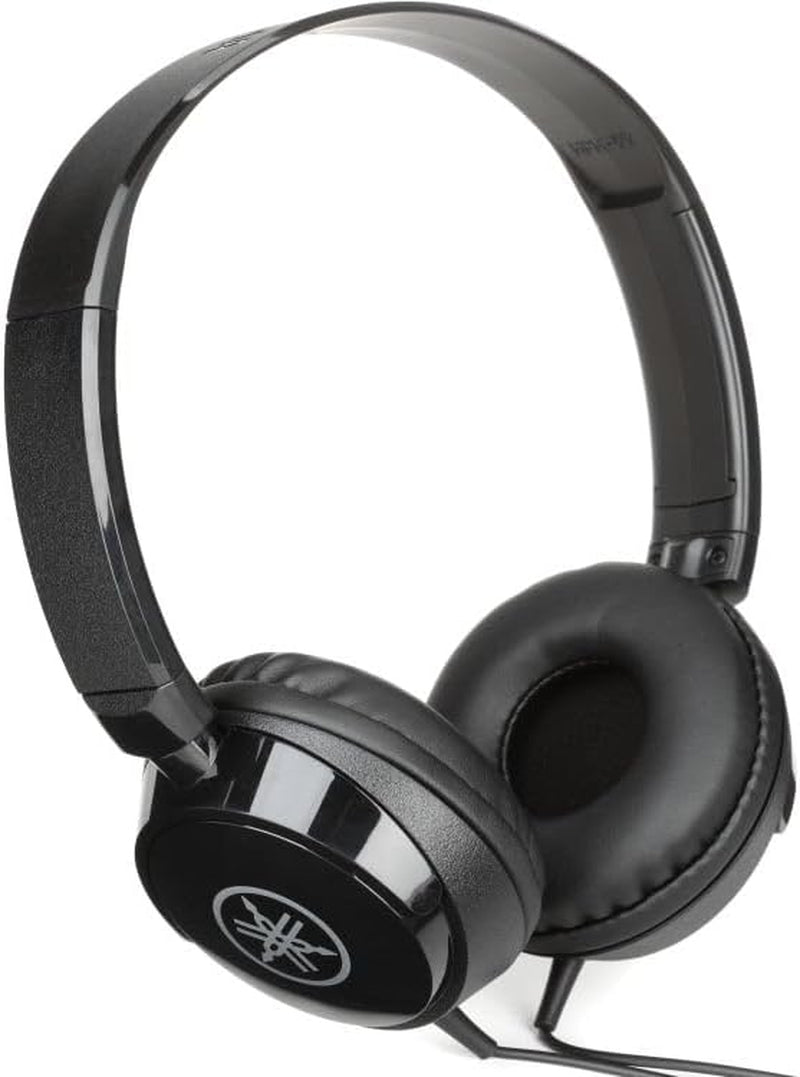 Yamaha HPH-50B compact closed-back headphones in black, shown from a side angle