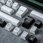 ULTRAEQUIP WOB Keycaps - 160 Keys Double Shot PBT Keycaps Minimalist Style SA Liked Profile White on Black Custom Set for Alice ISO ANSI 60, 75, 80, 95, 100% Mechanical Keyboard