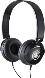 Yamaha HPH-50B wired headphones for music with closed-back design and gold-plated plug front-side view on white background