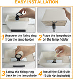 Step-by-step visual guide for installing the Briever desk lamp shade