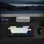XVX White and Black Keycaps, Shine through PBT Keycaps Cherry Profile, Custom Key Caps Doubleshot 124 Keys Set, Universal Compatiability for 60%, 65%, 75%, 100% Keyboard