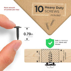 10-PC Heavy Duty Screws included - safe for tabletops from 18mm and thicker - measurements included