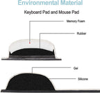 Diagram of a keyboard pad and mouse pad with labeled materials on a white background