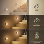 Motion sensor activated night light demonstration with off mode during daytime and on during night or when motion is detected
