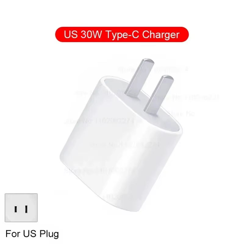 For Apple 30W Charger USB Type C Fast Charger for Iphone 13 15 17 14 12 11 16 Pro Max plus PD Charger Charging Cable Accessories