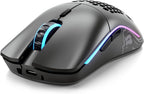 Glorious Model O Wireless 2.4GHz Gaming Mouse with RGB scroll wheel front side view