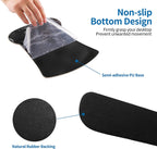 Wrist Rest and Mouse Pad set with non-slip bottom design and natural rubber backing on a white background
