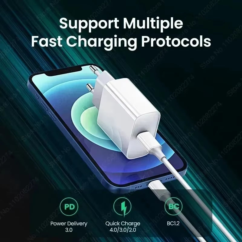 For Apple 30W Charger USB Type C Fast Charger for Iphone 13 15 17 14 12 11 16 Pro Max plus PD Charger Charging Cable Accessories