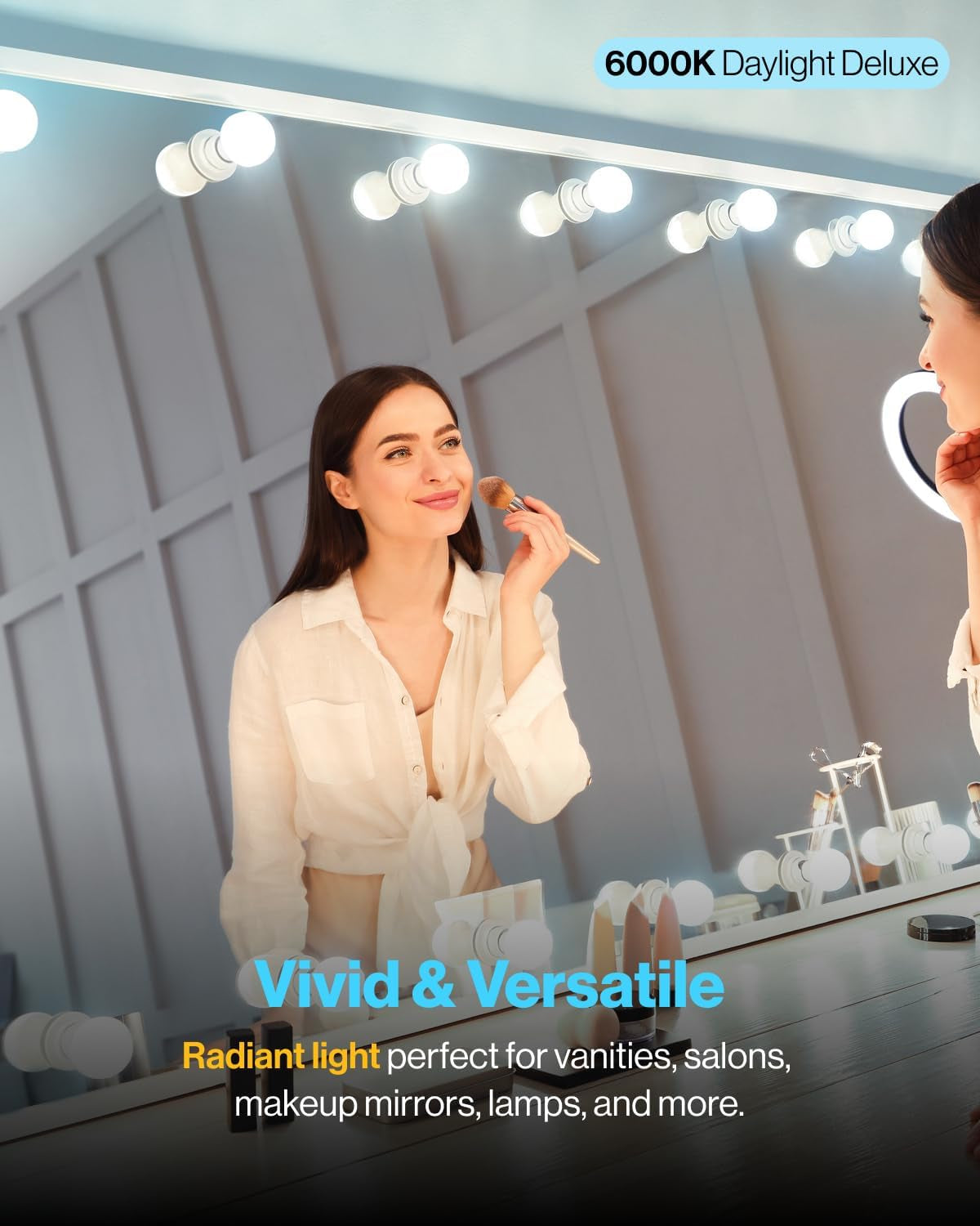 Sunco 16 Pack G25 LED Light Bulbs, Vanity Globe Bathroom Light Bulb, 450 LM, 6000K Daylight Deluxe, 6W (40W Equivalent), Dimmable Mirror Vanity Decorative Bulb, E26 Base UL.