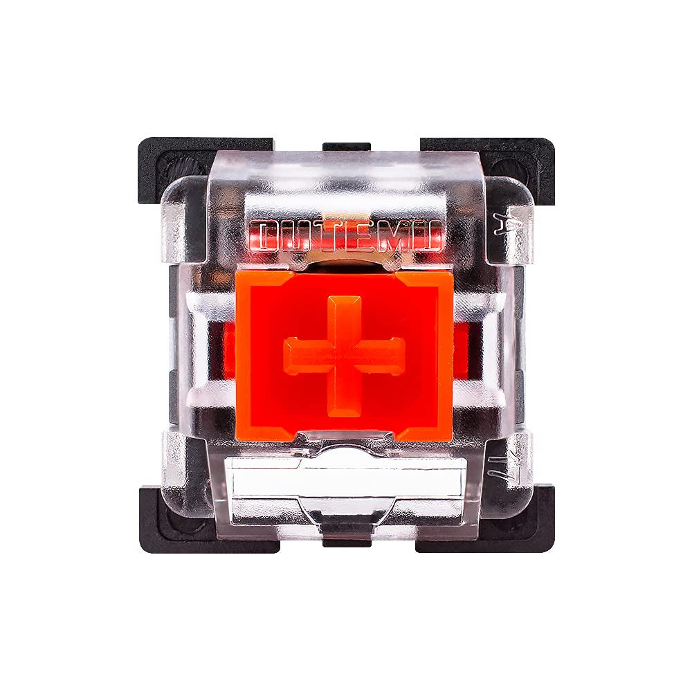 OUTEMU 3-Pin Red Linear Switch on a white background top view