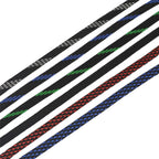 Set of multicolor stretched out cable sleeves on a white background