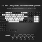XVX White and Black Keycaps, Shine through PBT Keycaps Cherry Profile, Custom Key Caps Doubleshot 124 Keys Set, Universal Compatiability for 60%, 65%, 75%, 100% Keyboard