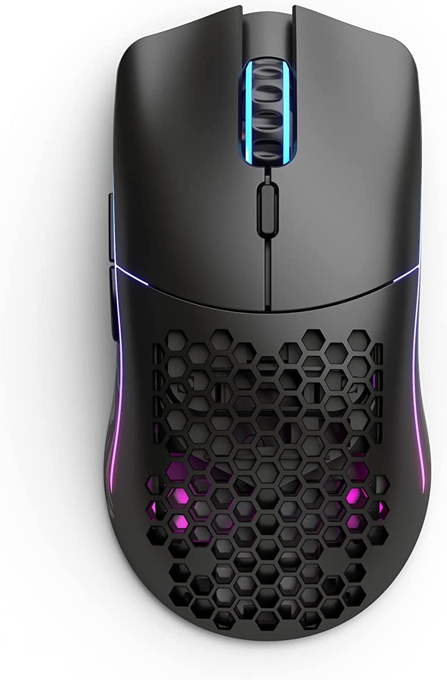 Model O Wireless Gaming Mouse - Honeycomb shell, RGB Lighting with up to 71 hours of battery top view