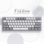 Redragon K617 Fizz 60% Grey and White Mechanical Gaming Keyboard on white and grey background