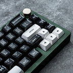 ULTRAEQUIP WOB Keycaps - 160 Keys Double Shot PBT Keycaps Minimalist Style SA Liked Profile White on Black Custom Set for Alice ISO ANSI 60, 75, 80, 95, 100% Mechanical Keyboard