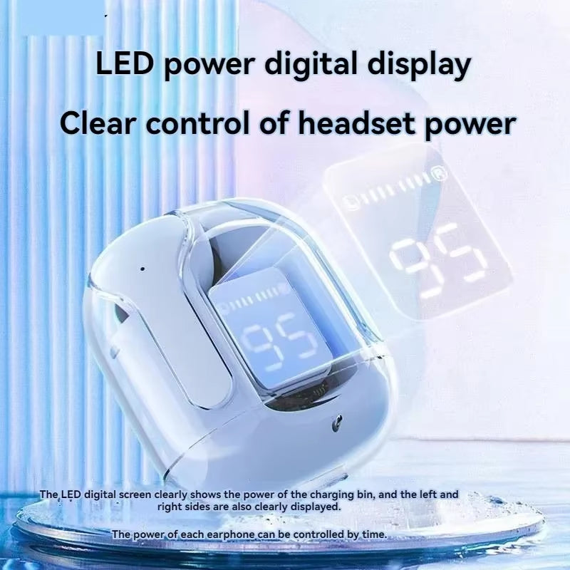 T6 TWS Earbuds Wireless Bluetooth 5.0 Sport Gaming Headsets Noise Reduction Mic Stereo Headphones with LED Power Digital Display