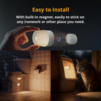 Motion sensor activated night light with built-in magnet for easy installation on any surface