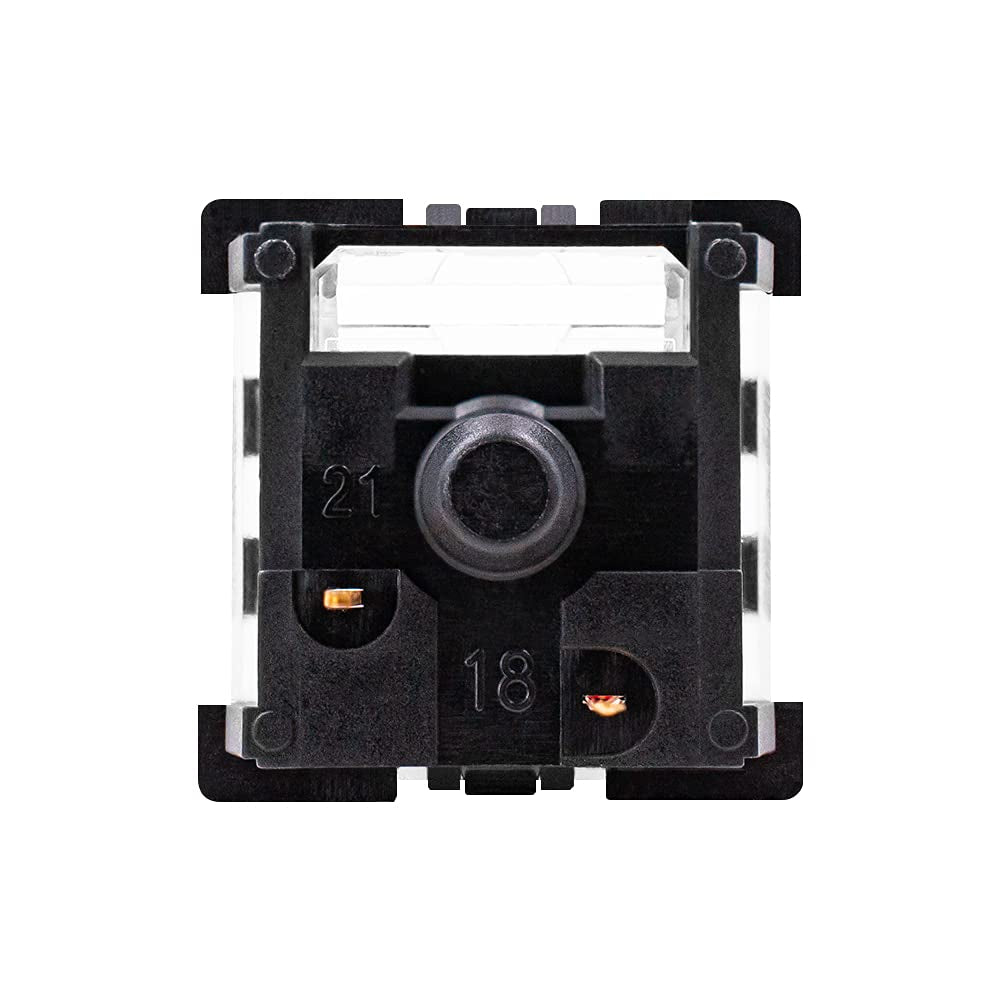 OUTEMU 3-Pin Red Linear Switch on a white background bottom view